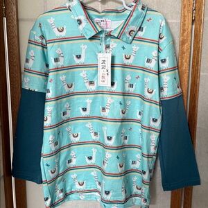 Pete + Lucy Boy Shirt Llama size 4T